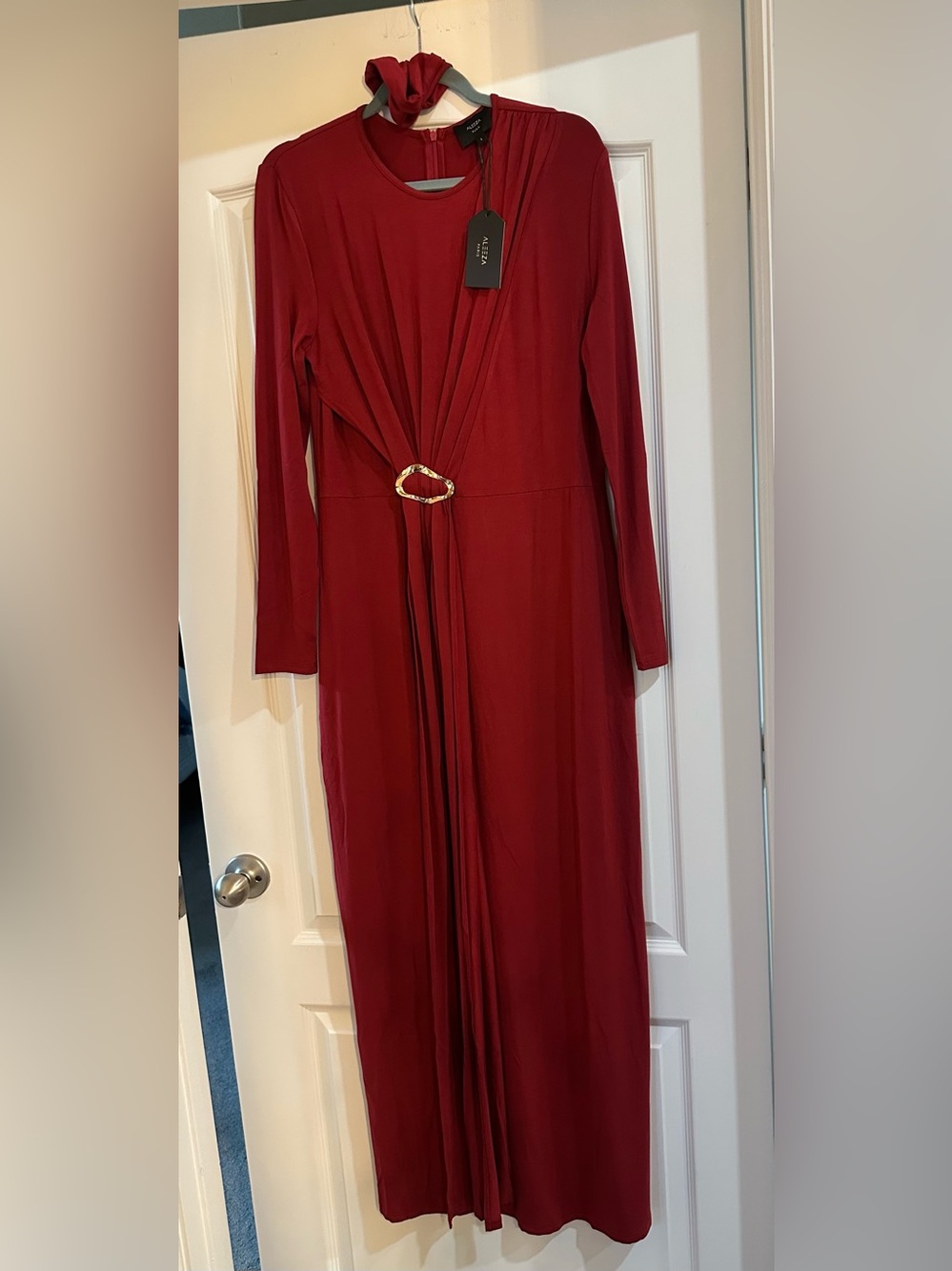 NWT Aleeza Paris High-Neck Draped Dress - Size L - Picture 11 of 14
